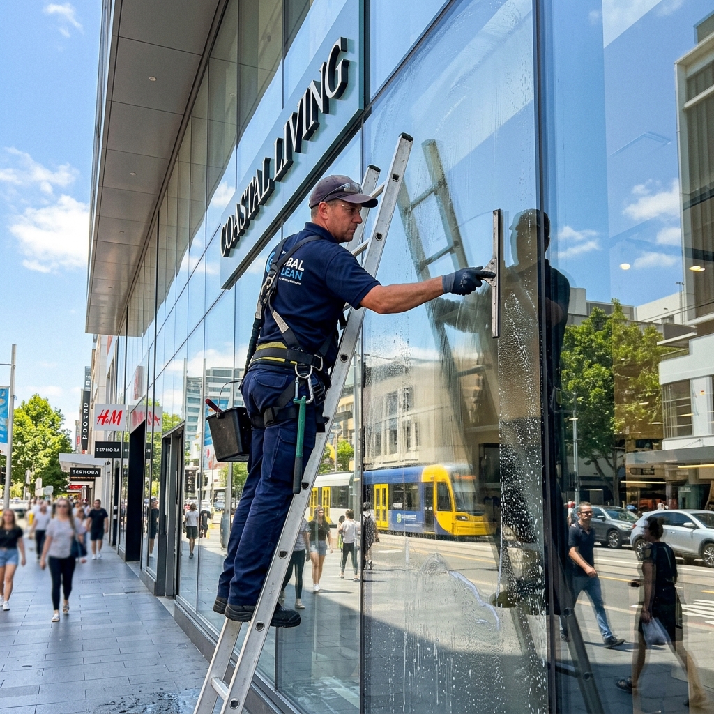 Higienización de ventanales y cristales de retail